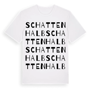 Schattenhalb ordlek t-shirt – ekologisk bomull t-shirt från Pinshirt