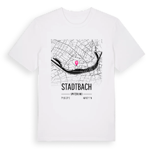 Stadtbach karta t-shirt – ekologisk bomull t-shirt från Pinshirt