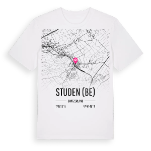 Studen (BE) karta t-shirt – ekologisk bomull t-shirt från Pinshirt