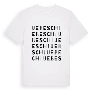 Uebeschi ordlek t-shirt – ekologisk bomull t-shirt från Pinshirt