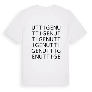 Uttigen ordlek t-shirt – ekologisk bomull t-shirt från Pinshirt