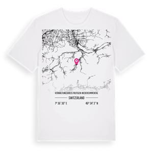 Verwaltungskreis Frutigen-Niedersimmental karta t-shirt – ekologisk bomull t-shirt från Pinshirt