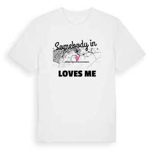 Någon i Verwaltungskreis Frutigen-Niedersimmental älskar mig t-shirt – ekologisk bomull t-shirt från Pinshirt