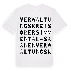 Verwaltungskreis Obersimmental-Saanen ordlek t-shirt – ekologisk bomull t-shirt från Pinshirt