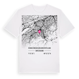 Verwaltungsregion Bern-Mittelland karta t-shirt – ekologisk bomull t-shirt från Pinshirt