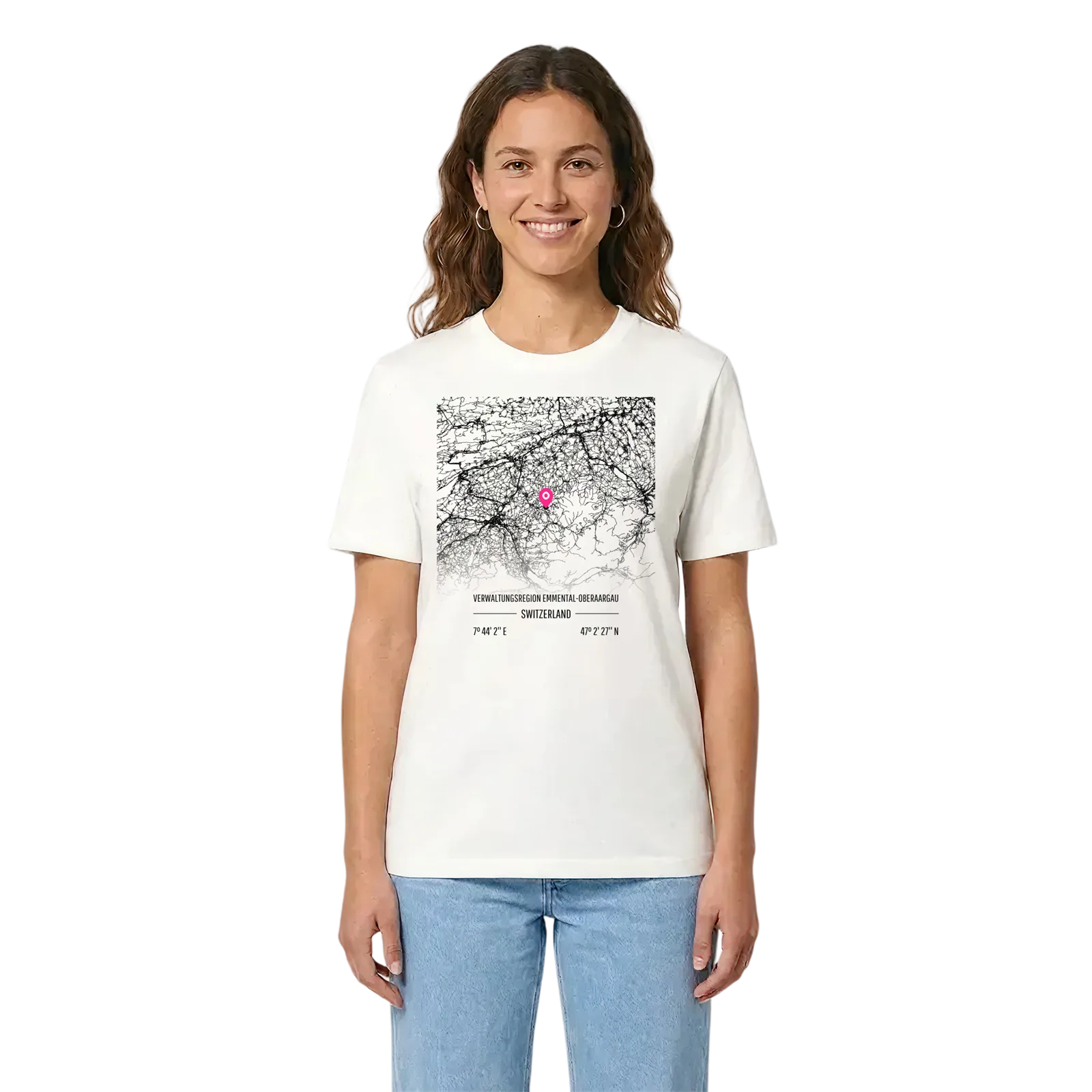 Verwaltungsregion Emmental-Oberaargau karta t-shirt – White, i miljö