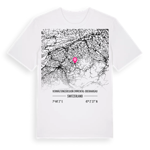 Verwaltungsregion Emmental-Oberaargau karta t-shirt – ekologisk bomull t-shirt från Pinshirt