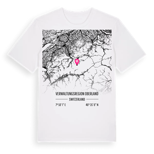 Verwaltungsregion Oberland karta t-shirt – ekologisk bomull t-shirt från Pinshirt