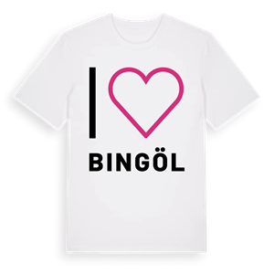 Jag älskar Bingöl t-shirt stort tryck – ekologisk bomull t-shirt från Pinshirt