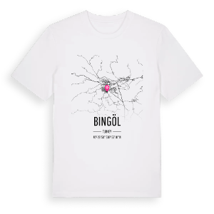 Bingöl karta t-shirt – ekologisk bomull t-shirt från Pinshirt