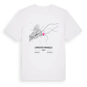 Cumhuriyet Mahallesi karta t-shirt – ekologisk bomull t-shirt från Pinshirt