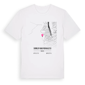 Dumlupınar Mahallesi karta t-shirt – ekologisk bomull t-shirt från Pinshirt