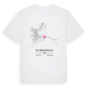 Sekiz Ağustos Mahallesi karta t-shirt – ekologisk bomull t-shirt från Pinshirt