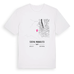 Sosyal Mahallesi karta t-shirt – ekologisk bomull t-shirt från Pinshirt