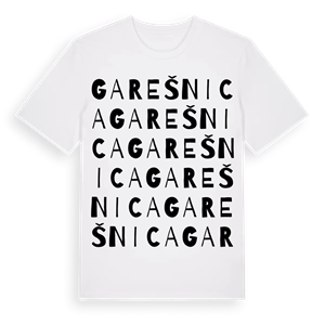 Garešnica ordlek t-shirt – ekologisk bomull t-shirt från Pinshirt