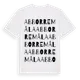 White t-shirt med Abborremåla ordlek t-shirt