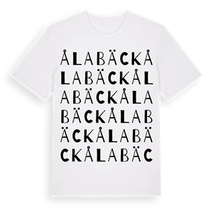Ålabäck ordlek t-shirt – ekologisk bomull t-shirt från Pinshirt