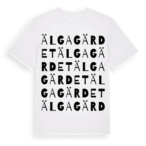 Älgagärdet ordlek t-shirt – ekologisk bomull t-shirt från Pinshirt