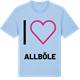 Blue Soul t-shirt med Jag älskar Allböle t-shirt stort tryck