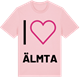 Pink Cotton t-shirt med Jag älskar Älmta t-shirt stort tryck