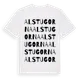 White t-shirt med Alstugorna ordlek t-shirt