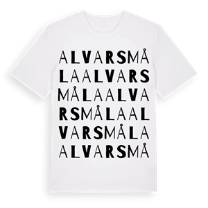 Alvarsmåla ordlek t-shirt – ekologisk bomull t-shirt från Pinshirt