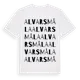 White t-shirt med Alvarsmåla ordlek t-shirt