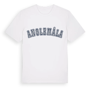 Anglemåla college t-shirt – ekologisk bomull t-shirt från Pinshirt