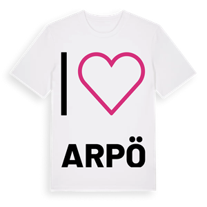 Jag älskar Arpö t-shirt stort tryck – ekologisk bomull t-shirt från Pinshirt