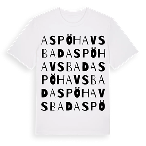 Aspö Havsbad ordlek t-shirt – ekologisk bomull t-shirt från Pinshirt