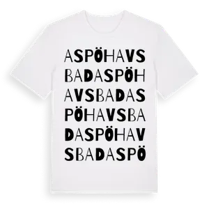 Aspö Havsbad ordlek t-shirt – ekologisk bomull t-shirt från Pinshirt