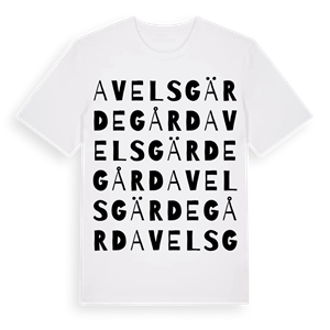 Avelsgärde gård ordlek t-shirt – ekologisk bomull t-shirt från Pinshirt