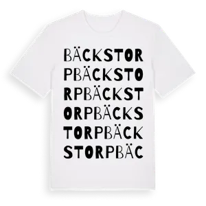 Bäckstorp ordlek t-shirt – ekologisk bomull t-shirt från Pinshirt