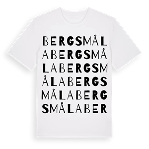 Bergsmåla ordlek t-shirt – ekologisk bomull t-shirt från Pinshirt