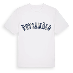 Bettamåla college t-shirt – ekologisk bomull t-shirt från Pinshirt