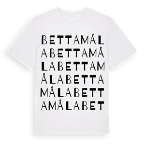 Bettamåla ordlek t-shirt – ekologisk bomull t-shirt från Pinshirt