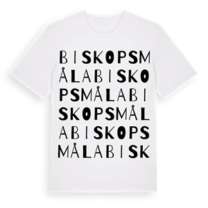 Biskopsmåla ordlek t-shirt – ekologisk bomull t-shirt från Pinshirt