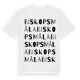 White t-shirt med Biskopsmåla ordlek t-shirt