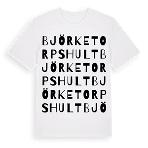 Björketorpshult ordlek t-shirt – ekologisk bomull t-shirt från Pinshirt