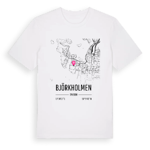 Björkholmen karta t-shirt – ekologisk bomull t-shirt från Pinshirt