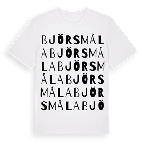 Björsmåla ordlek t-shirt – ekologisk bomull t-shirt från Pinshirt