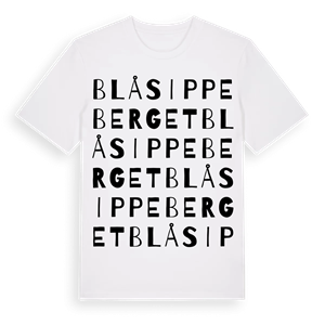 Blåsippeberget ordlek t-shirt – ekologisk bomull t-shirt från Pinshirt