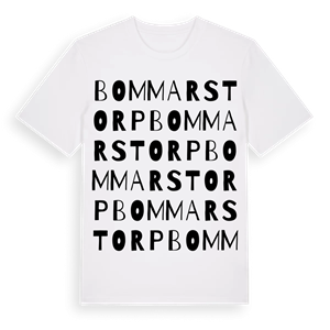 Bommarstorp ordlek t-shirt – ekologisk bomull t-shirt från Pinshirt