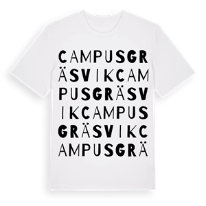 Campus Gräsvik ordlek t-shirt – ekologisk bomull t-shirt från Pinshirt