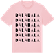 Pink Cotton t-shirt med Dala ordlek t-shirt