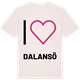 Vintage White t-shirt med Jag älskar Dalansö t-shirt stort tryck