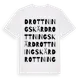 White t-shirt med Drottningskär ordlek t-shirt