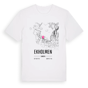 Ekholmen karta t-shirt – ekologisk bomull t-shirt från Pinshirt