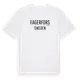 White t-shirt med Fagerfors i Sverige t-shirt