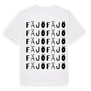 Fäjö ordlek t-shirt – ekologisk bomull t-shirt från Pinshirt